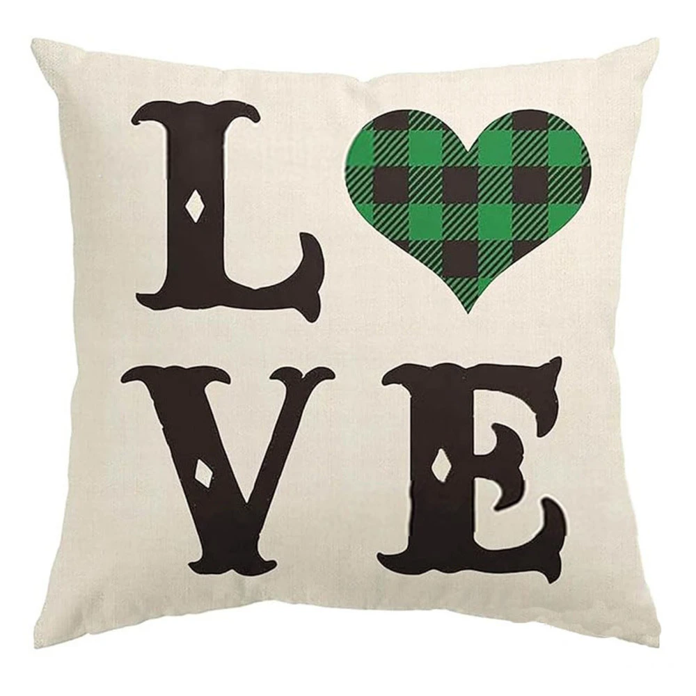 Decorative Throw Pillow Cover Irish Day Clover Pillowcase Cushion