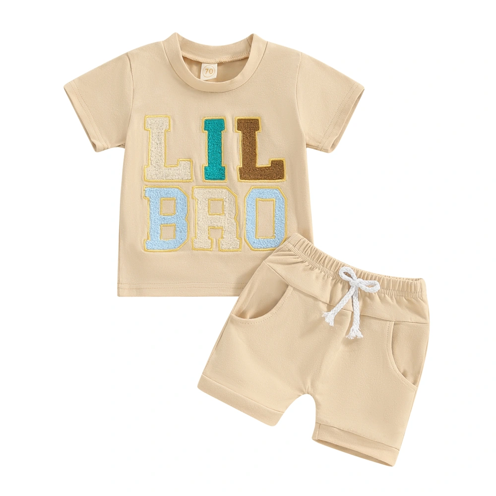 Baby Boy Shorts Set Letter Embroidery Short Sleeve T-Shirt Shorts