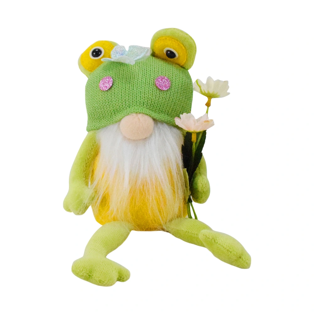 Frog Gnome Decor Plush Handmade Elf Dwarf Dolls for Home Decor