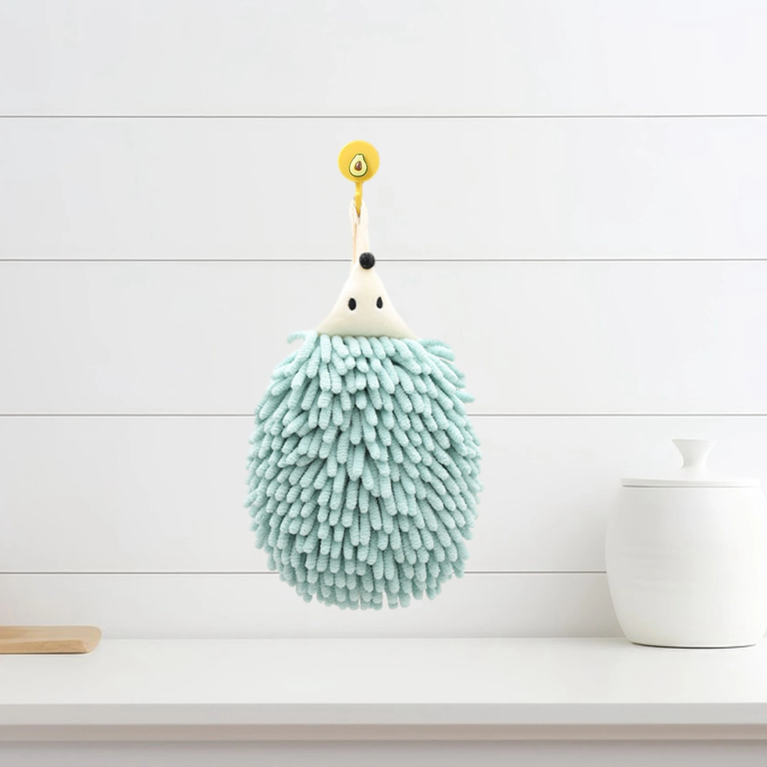 Chenille Fuzzy Hand Towels Cute Hedgehog Hand Towels with Hanging Loop