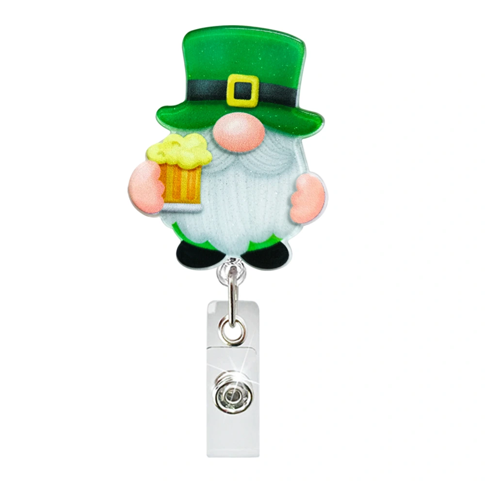 Nurse Badge Holder Irish Day Gnome Retractable Badge Reel with Clip