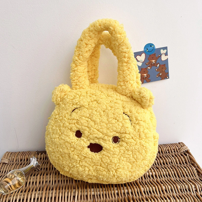 Women Handbag, Cartoon Bear Monster Soft Plush Large Capacity Tote