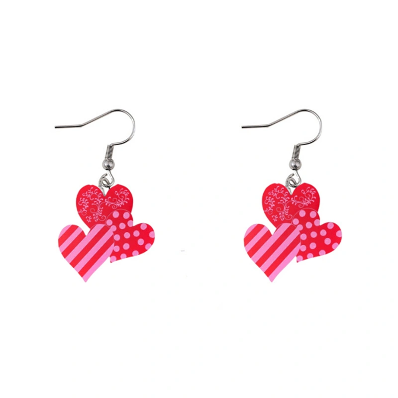 Women Heart Dangle Earrings Elegant Drop Earrings Jewelry Gift