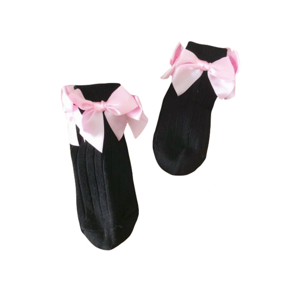 Girl Satin Bow Socks, Breathable CasualSweet Cute Ankle Socks 