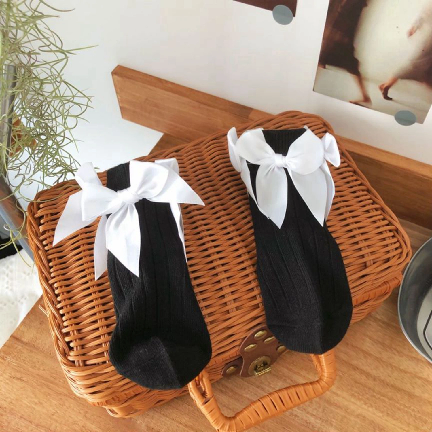 Girl Satin Bow Socks, Breathable CasualSweet Cute Ankle Socks 
