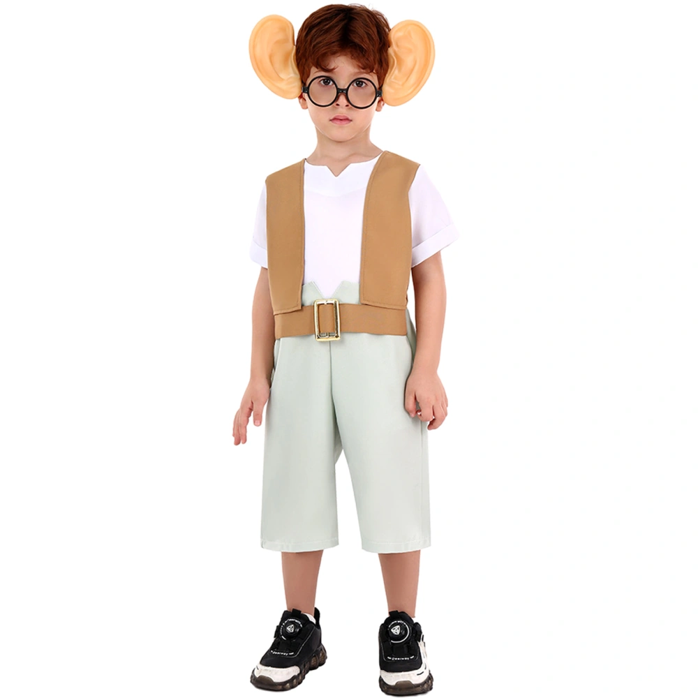 Boy Giant Costume Set, Short Sleeve Jumpsuit + Glasses Clothes