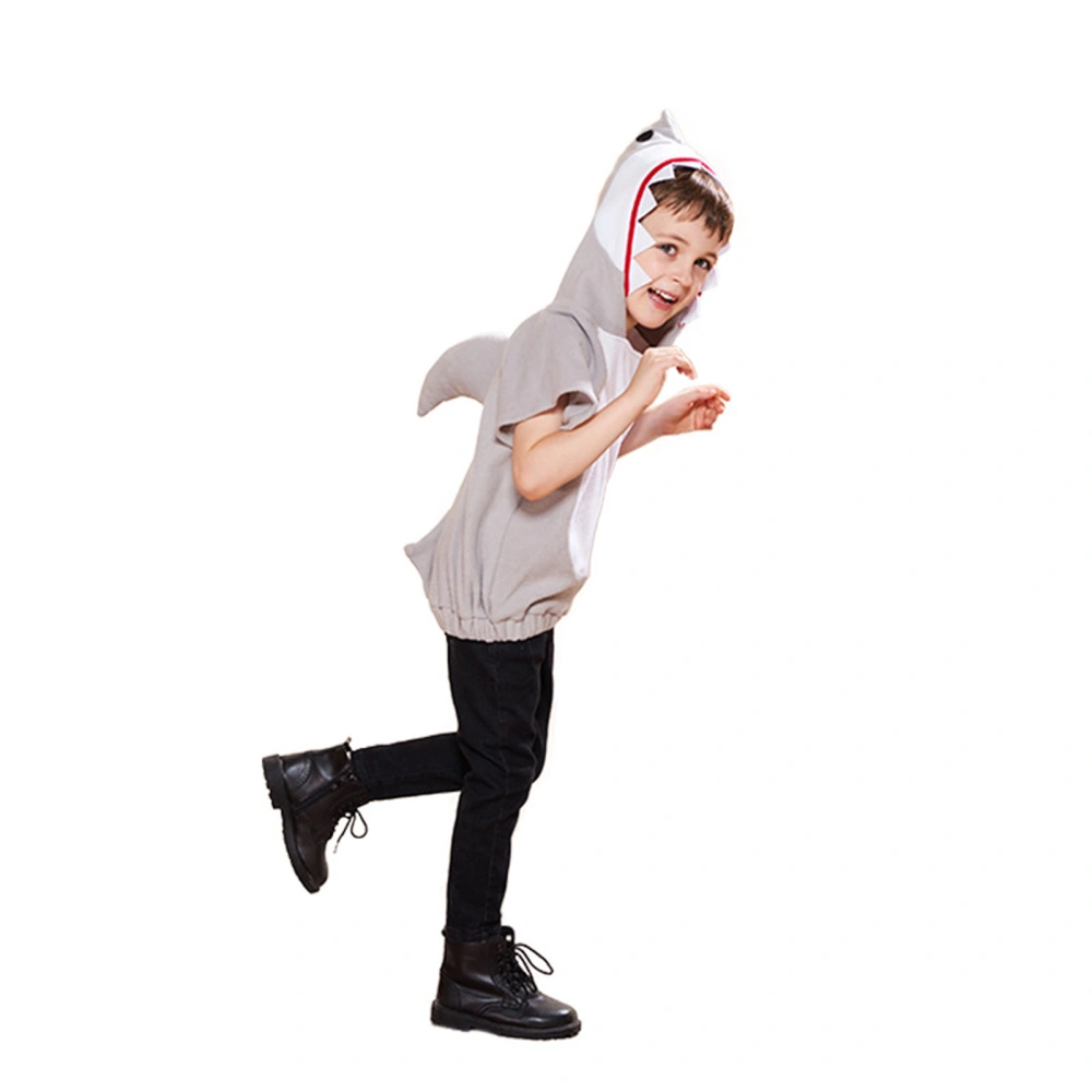 Kids Shark Costume, Short Sleeve Hooded Top for Halloween Cosplay