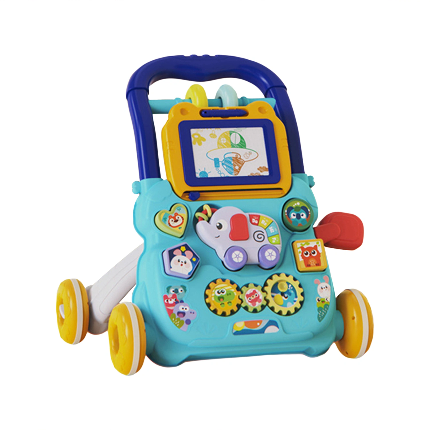 Baby Walker Toy, Cartoon Elephant Infant Activity Center Drawing Board