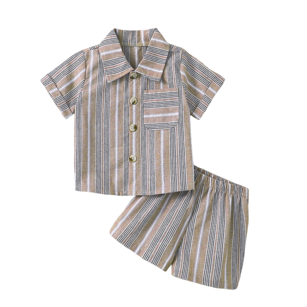 Toddler Boys Summer Outfits Short Sleeve Stripe Shirts Tops Shorts