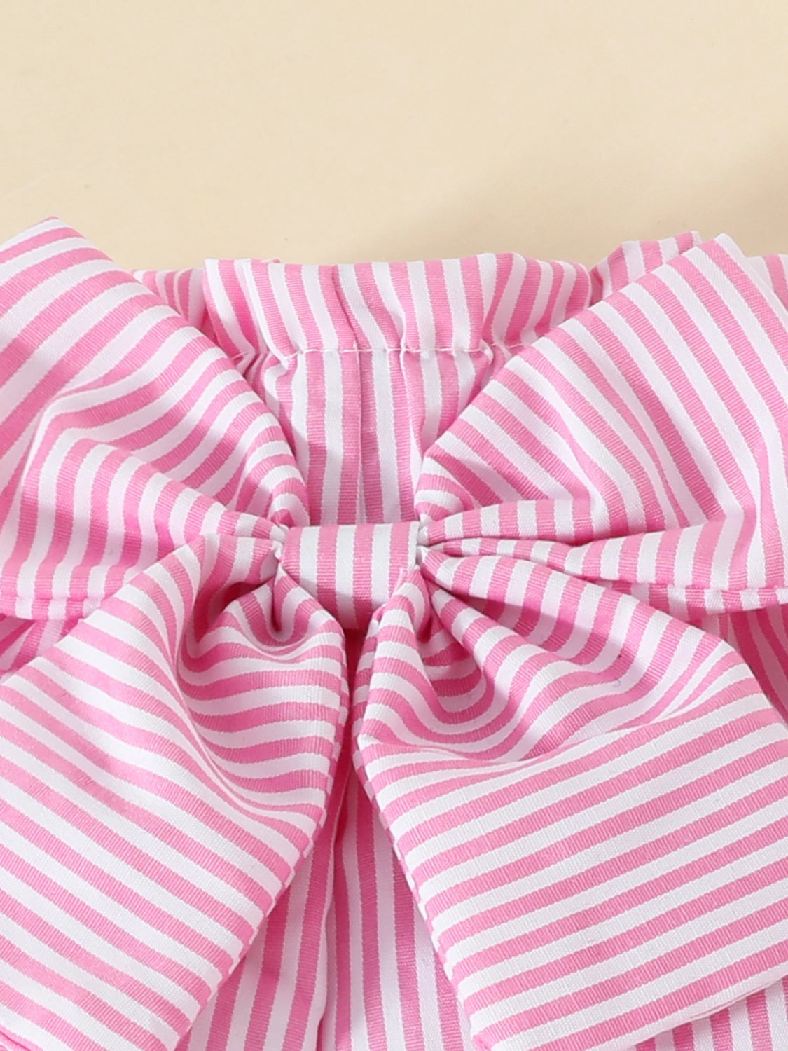 Baby Girls Summer Outfit, Bear Romper Striped with Pants Headband