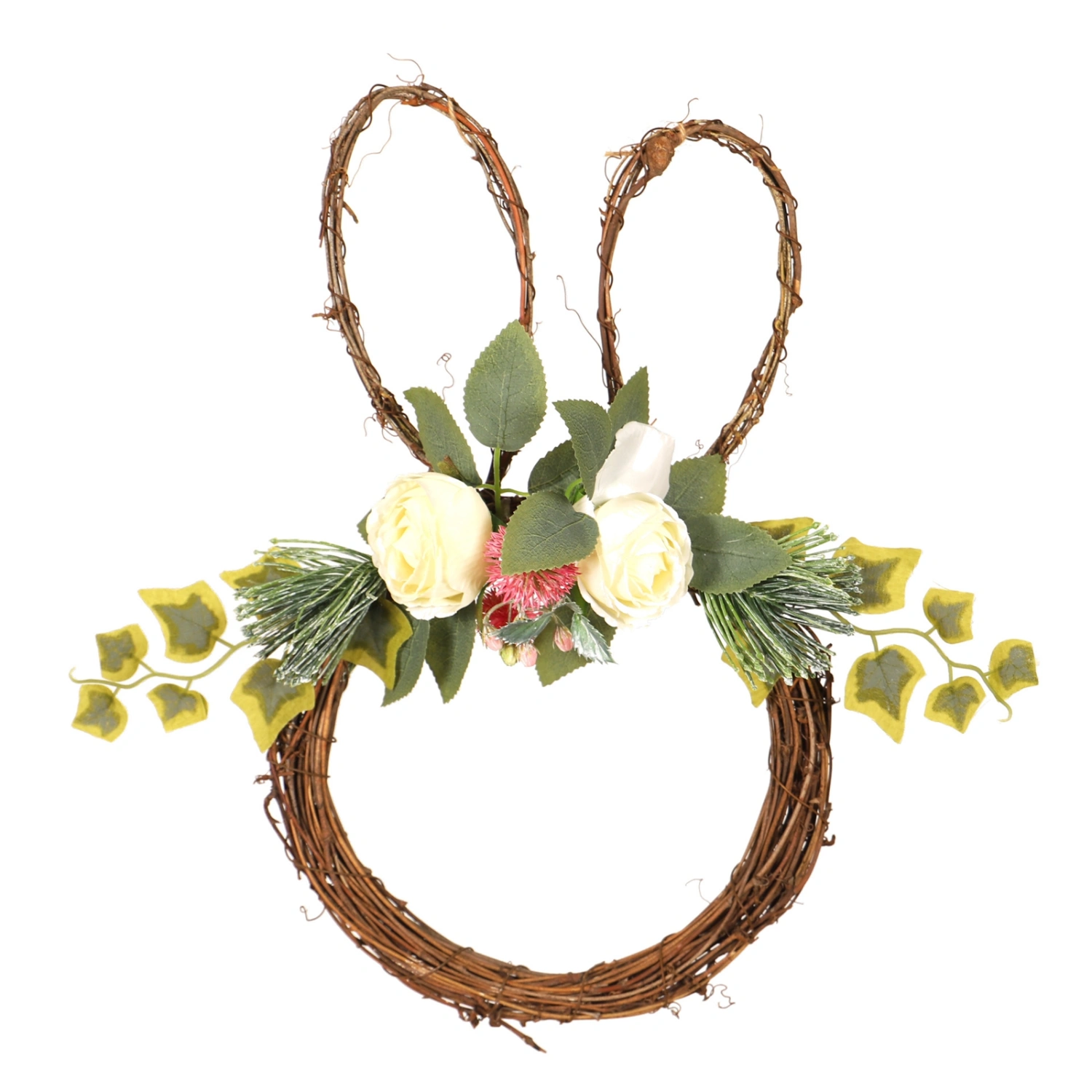 Easter Front Door Bunny Wreath, Artificial Rose Hanging Garlands