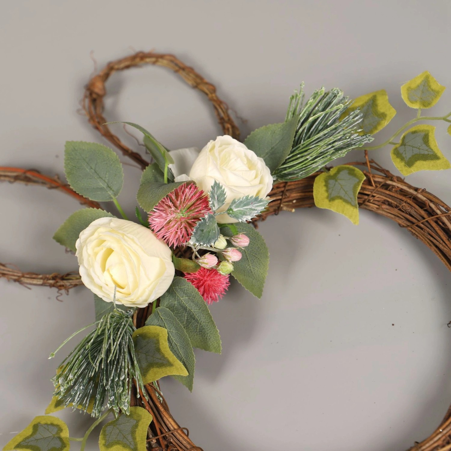 Easter Front Door Bunny Wreath, Artificial Rose Hanging Garlands