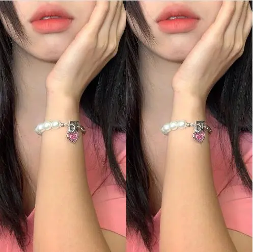 Women's Adjustable Cute Chain Pearls Bracelet Necklace Jewelry 