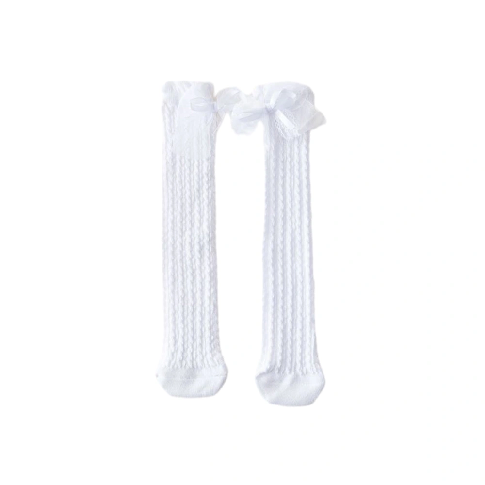 Baby Socks for Girls Toddler Cute Lace Double Bowknot Anti-Skid Socks