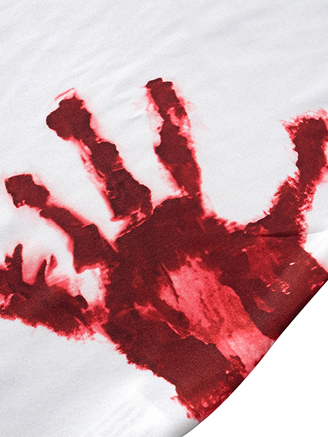 Women Halter Neck Dress Blood Handprint Print Backless Split Dress