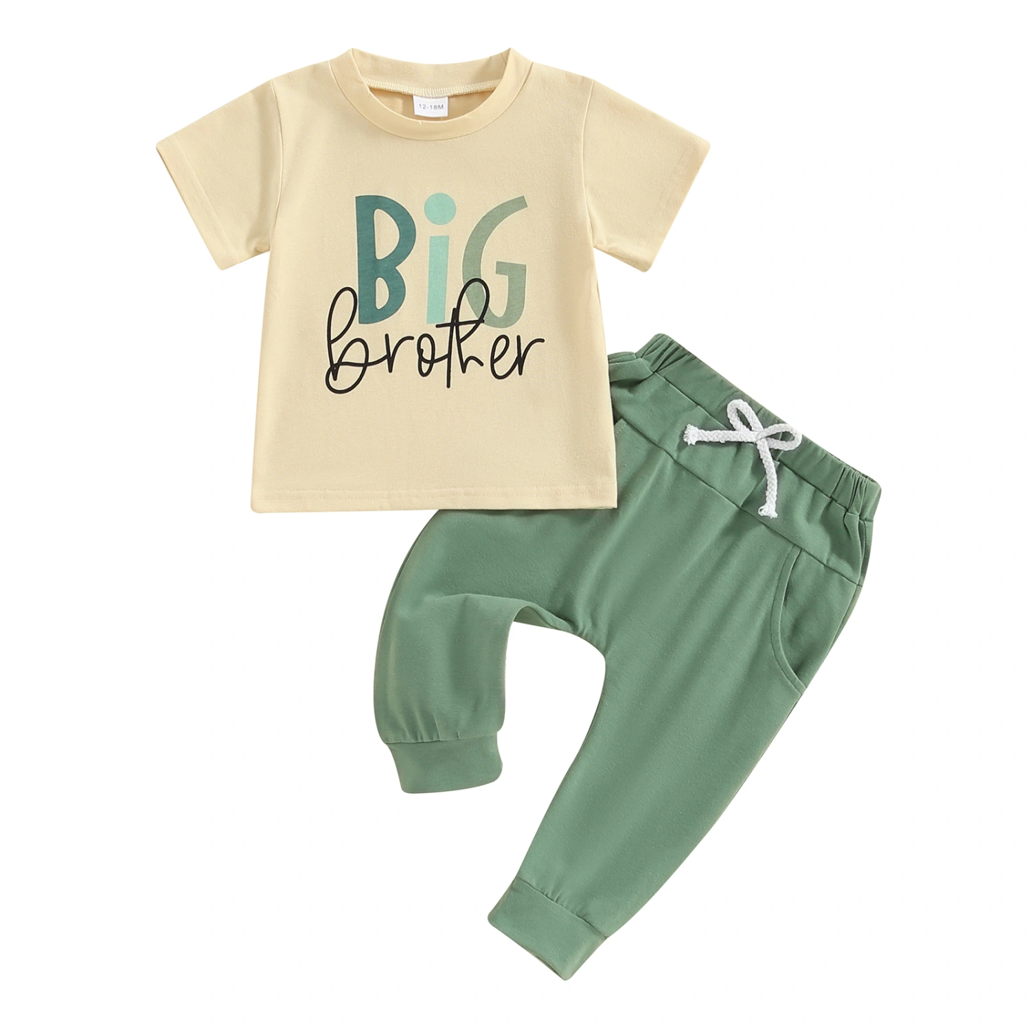 Baby Boys 2 Piece Outfit Summer Letter Print T-Shirt and Elastic Pants