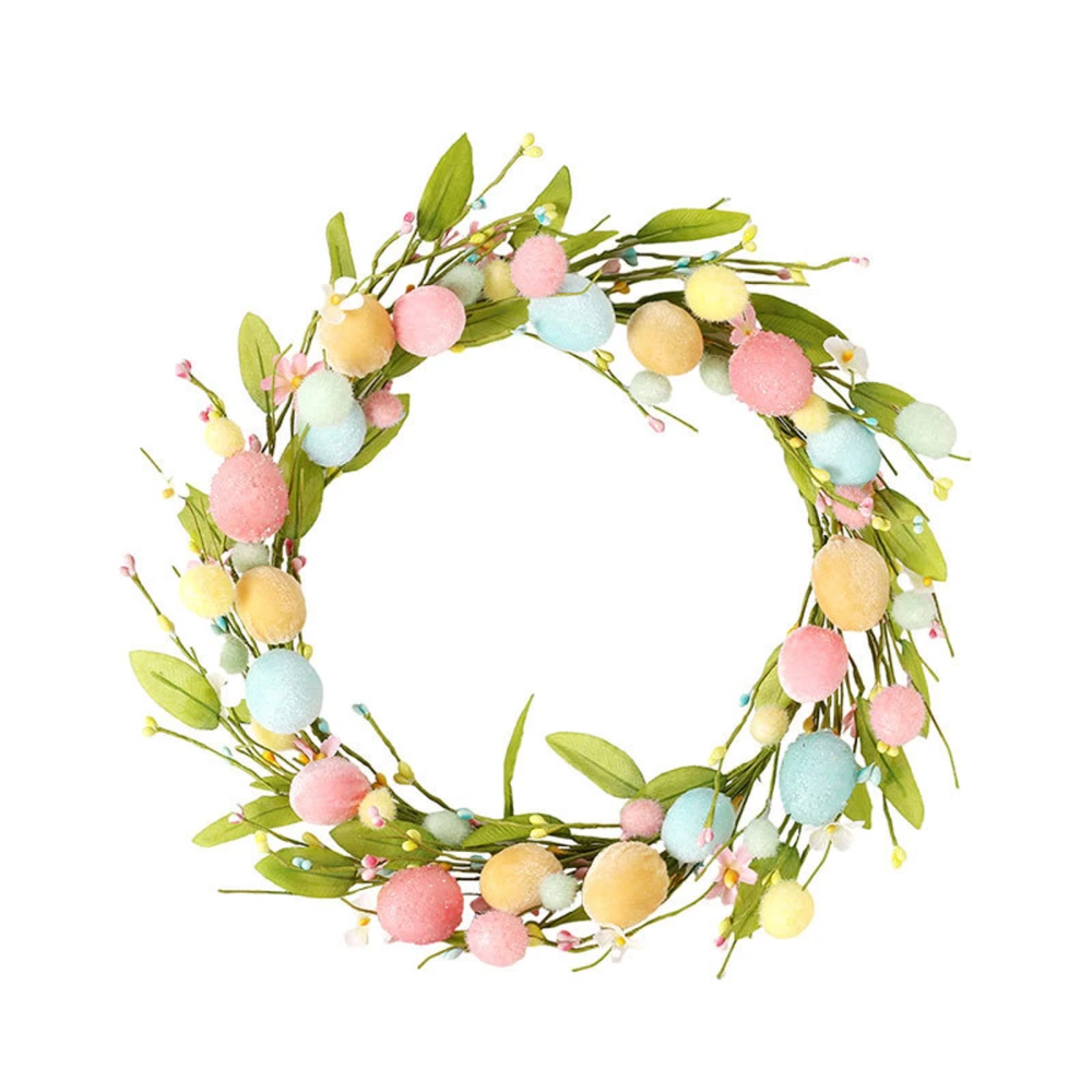 Easter Wreath, Colorful Eggs Holiday Garland Window Door Decor