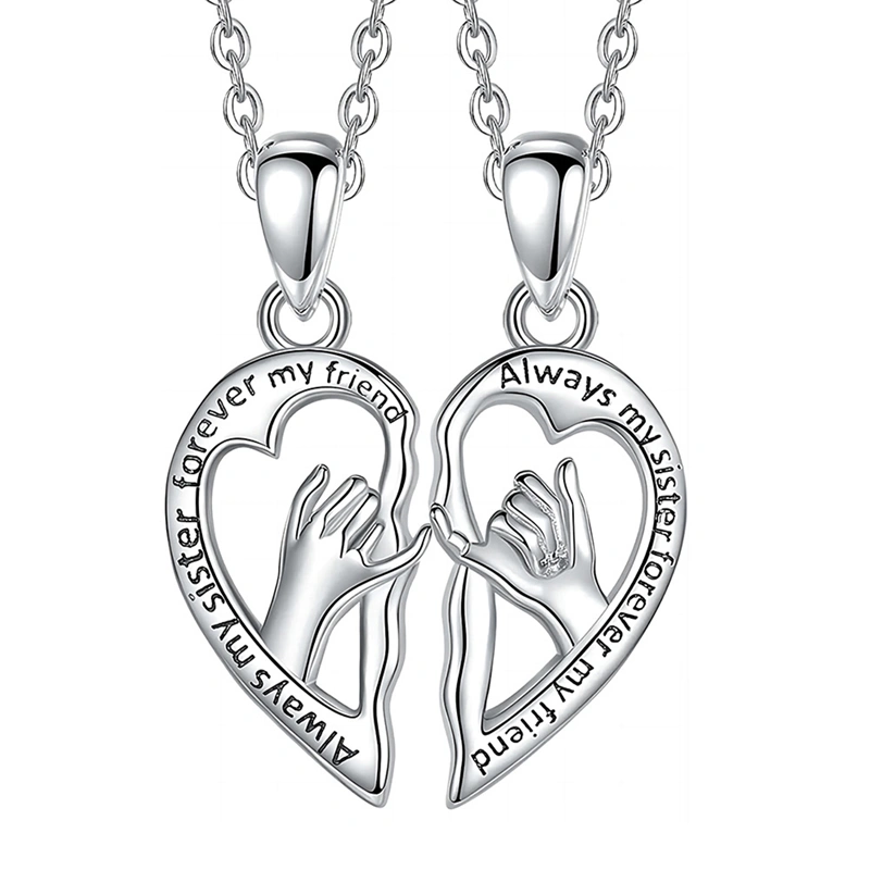 Heart Necklaces Always My Sister Forever My Friend Matching Necklaces