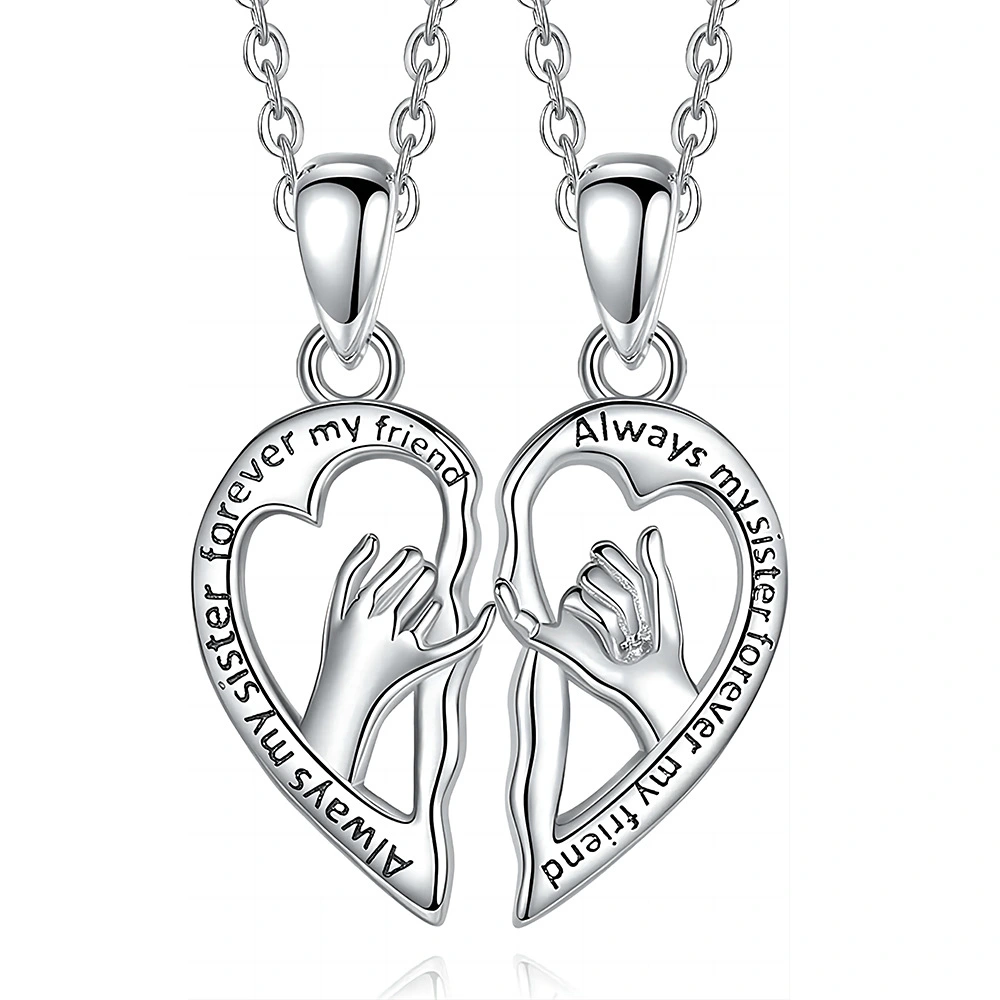 Heart Necklaces Always My Sister Forever My Friend Matching Necklaces
