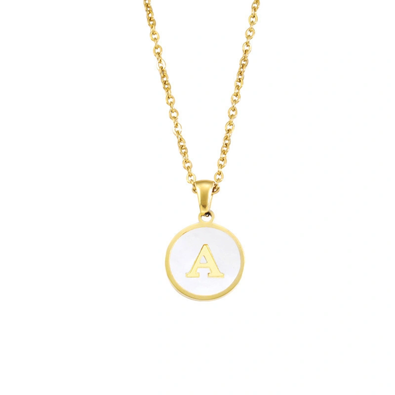 Women Alphabet Necklaces, Round Pendant Necklace Lightweight Choker