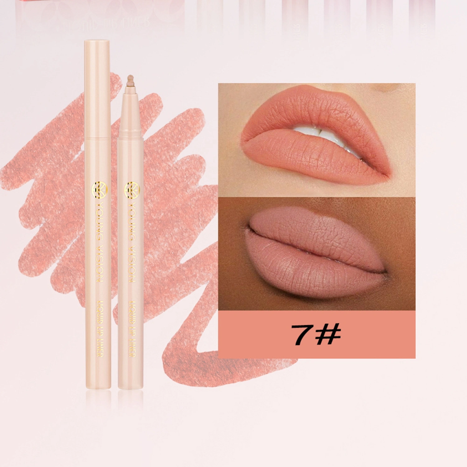 6 Color Matte Liquid Lipliner Set Long Lasting Waterproof Lip Liner