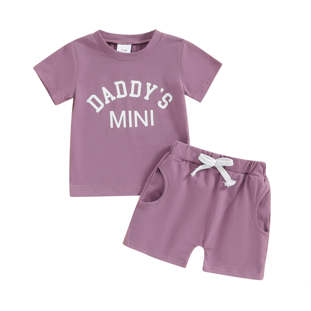 Toddler Girl Summer Set, Short Sleeve Tops + Elastic Waist Shorts 