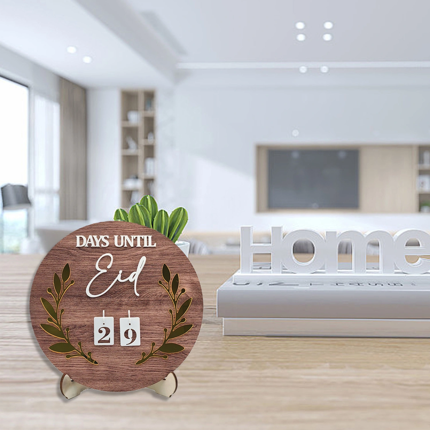 Wooden Wreath Countdown Calendar Cute Countdown Home Decoration