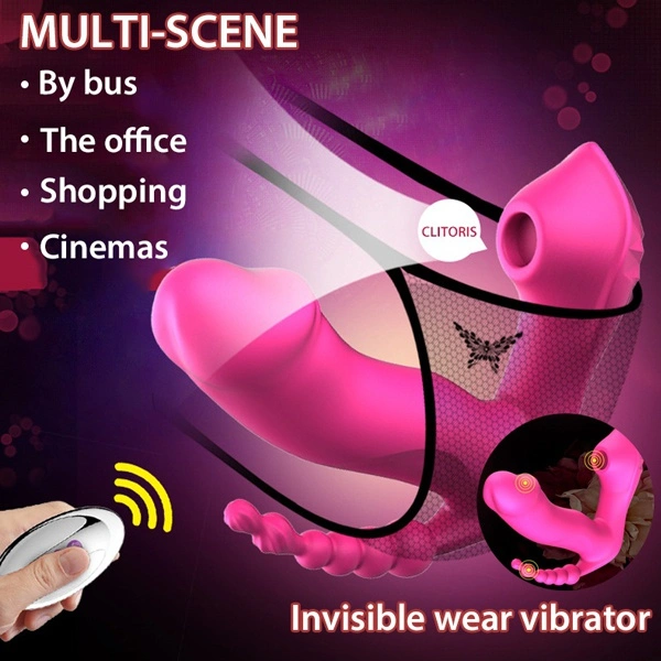 2024 3 IN 1 Sucking Vibrator Heating Wearable Dildo Vibrator Sex Toys for Women Anal Vagina Clitoris Stimulator G-spot Oral Suction