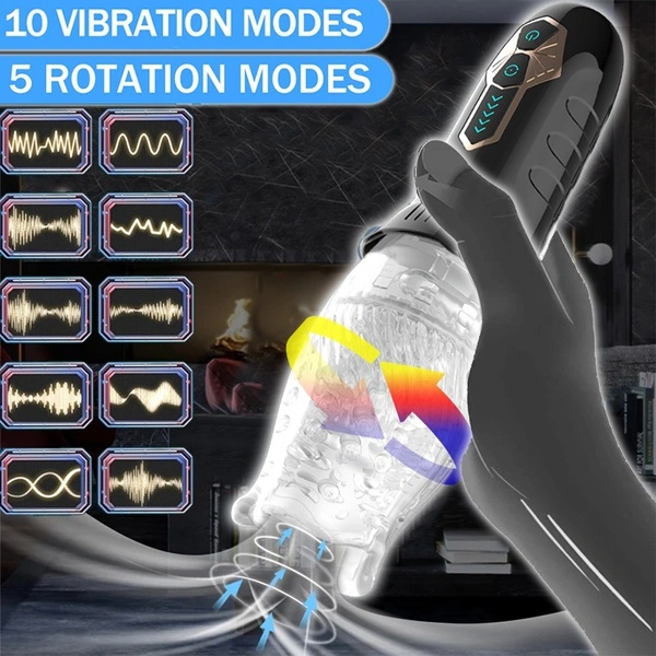 2024 Automatic Rotation Male Sex Machines Masturbator Cup Silicone Vagina Real Pussy Blowjob Pocket Adult Masturbation Toys for Man