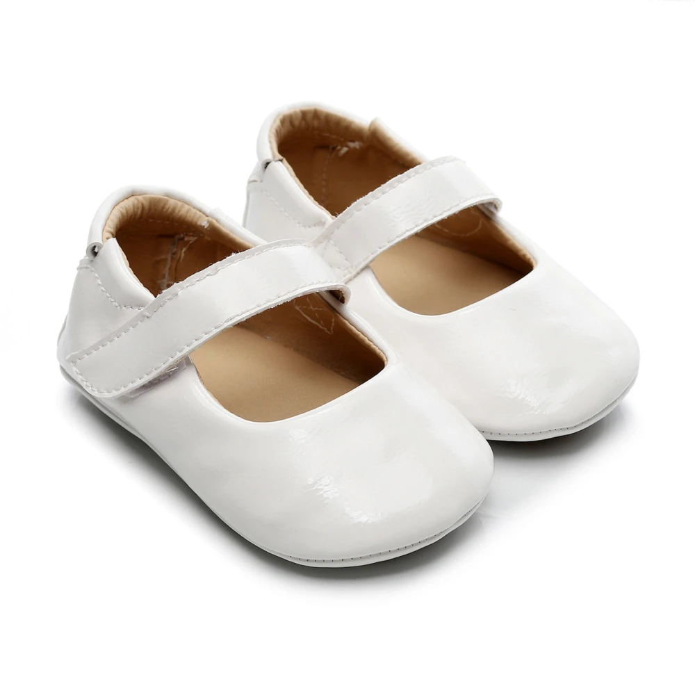 Baby Girl PU Dress Flats Soft Soles Solid Color Mary Jane Shoes 