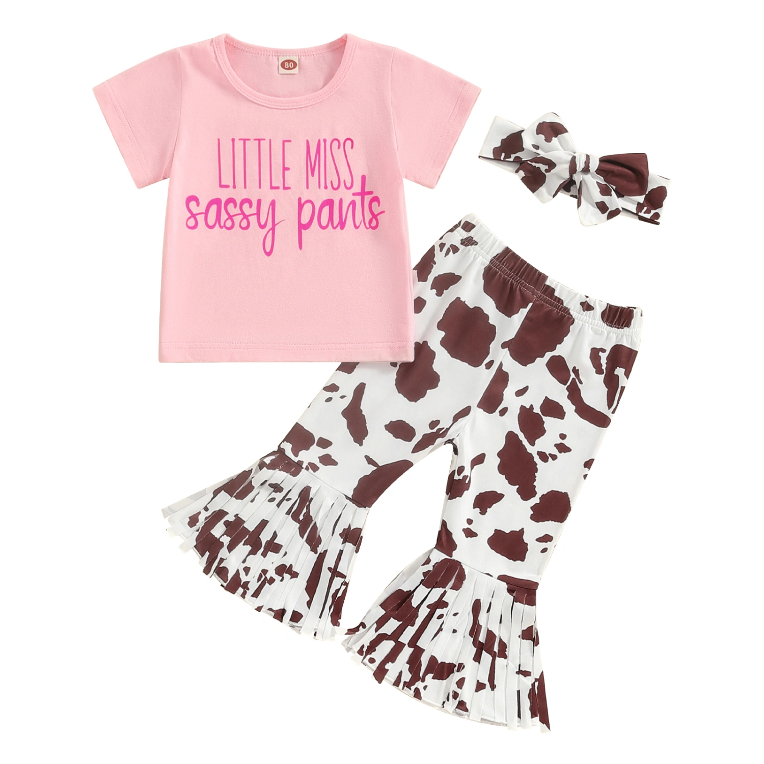 Toddler Girl Summer Outfits Letter Print T-Shirts Pants Headband