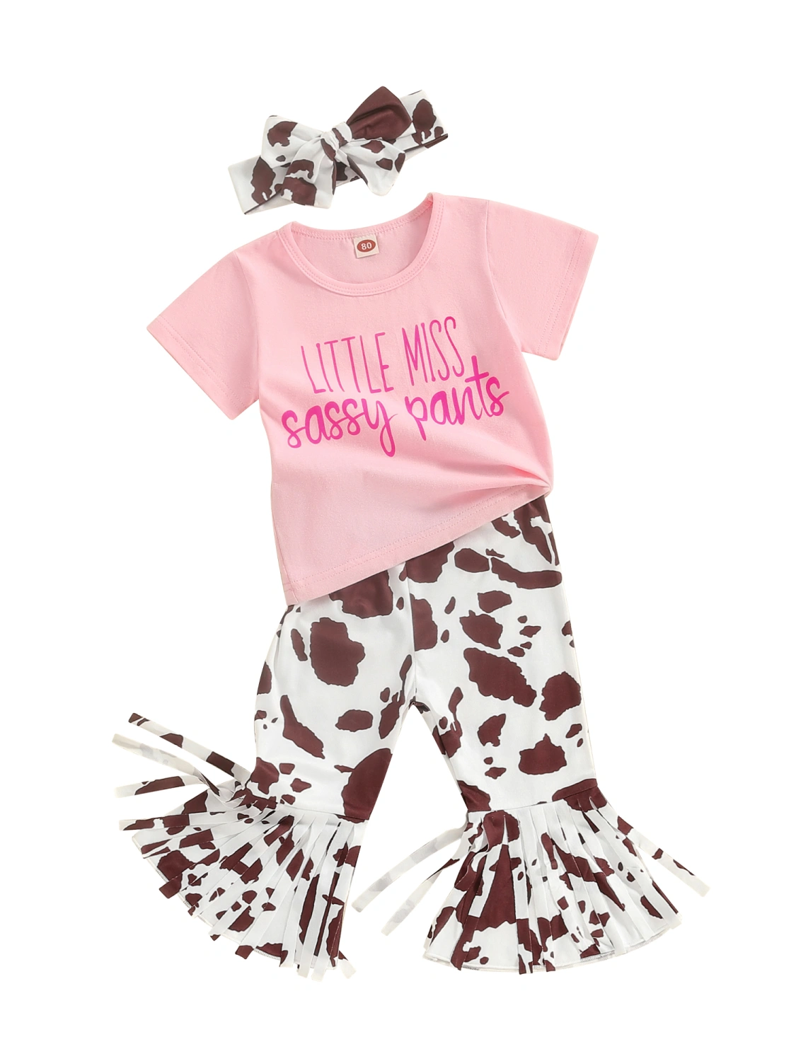 Toddler Girl Summer Outfits Letter Print T-Shirts Pants Headband