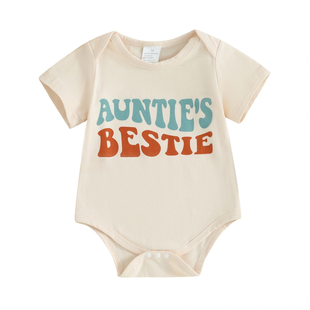 Baby Girls Boys Romper Letter Short Sleeve Crew Neck Jumpsuits