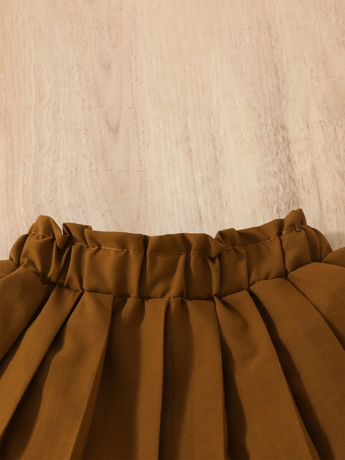 Little Girls 2 Piece Set, Ribbed Cold Shoulder Tops + Pleated Skirt 