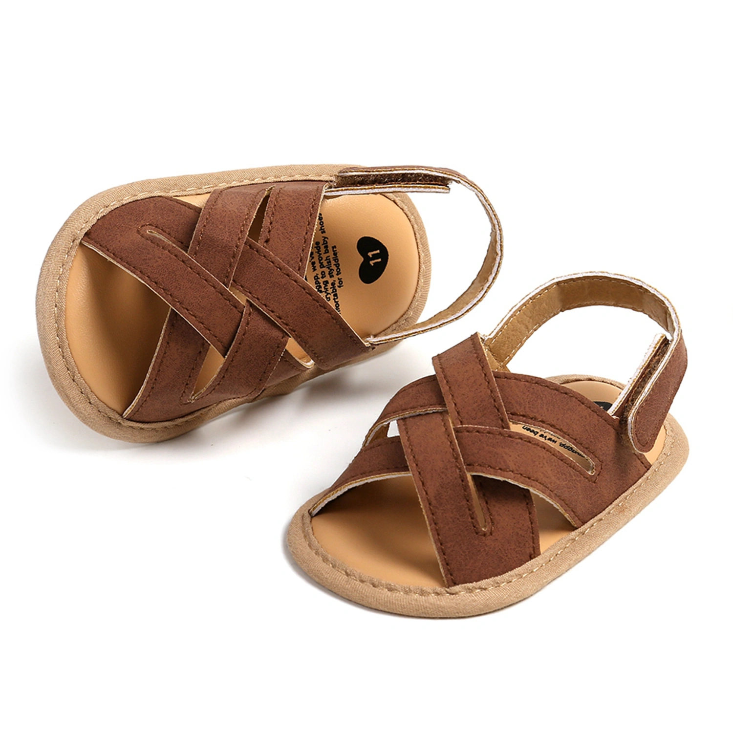 Baby Girls Open Toe Sandals Summer Cross Straps Princess Flats 
