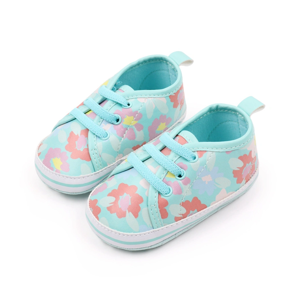 Toddler Girl Casual Walking Shoes Floral Print Baby Flats Crib Shoes 