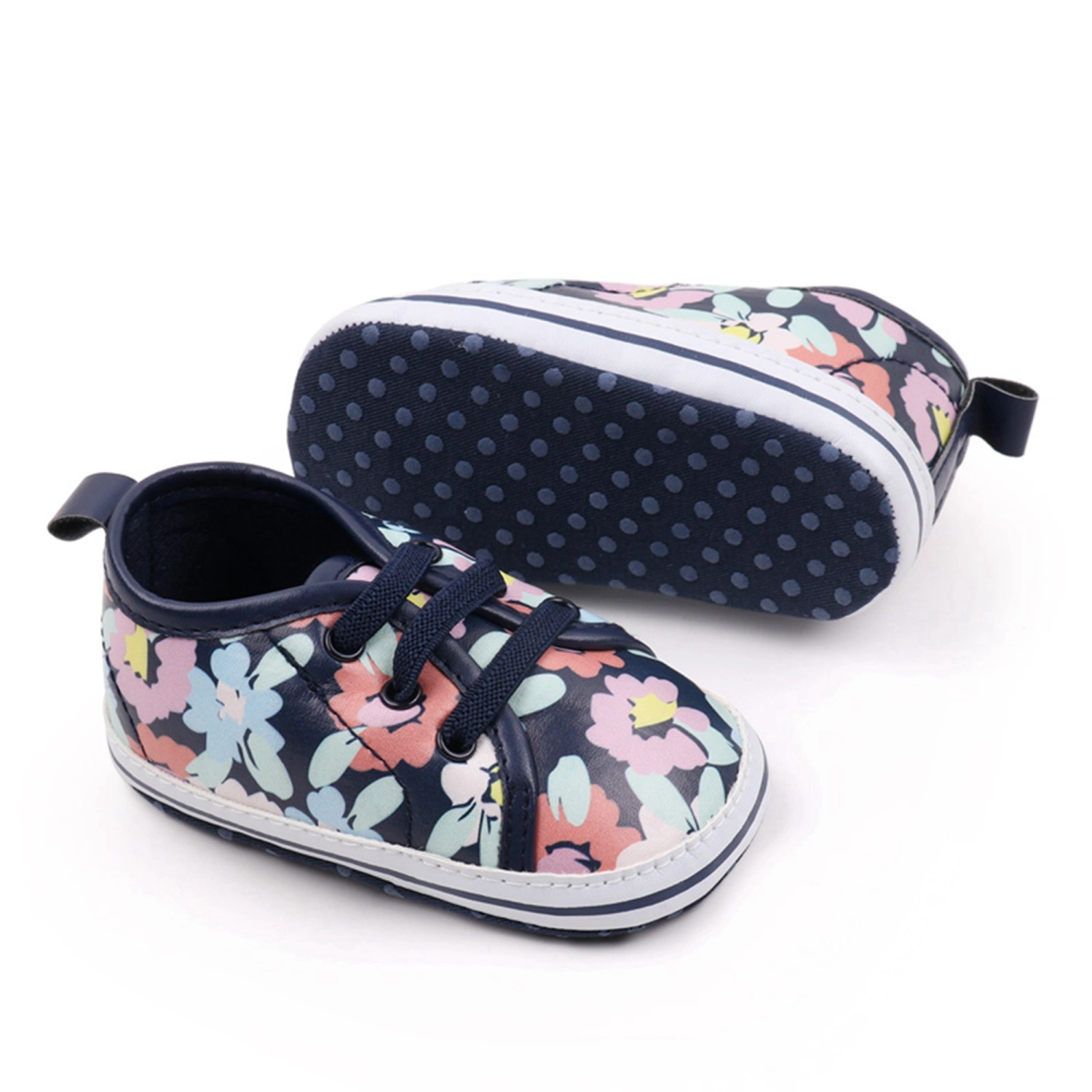 Toddler Girl Casual Walking Shoes Floral Print Baby Flats Crib Shoes 