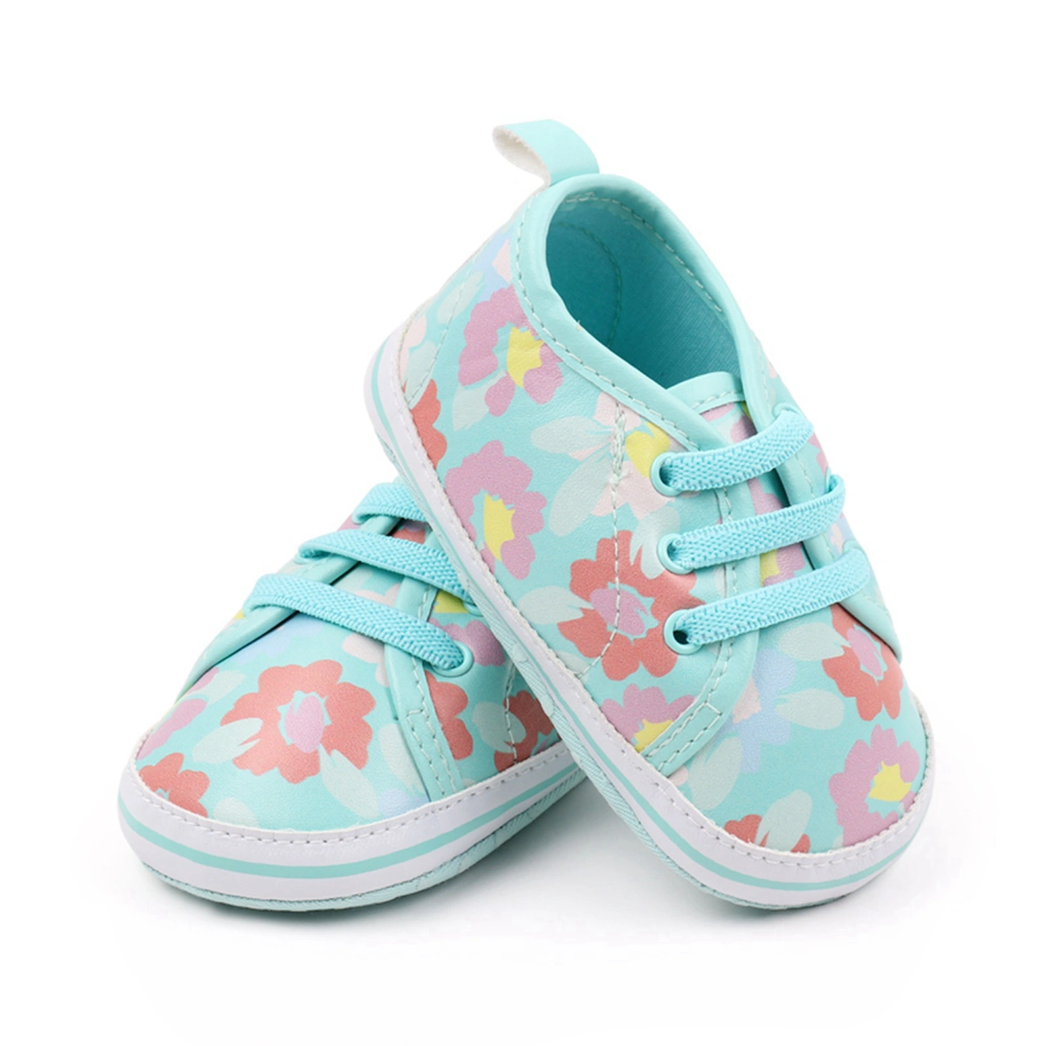 Toddler Girl Casual Walking Shoes Floral Print Baby Flats Crib Shoes 