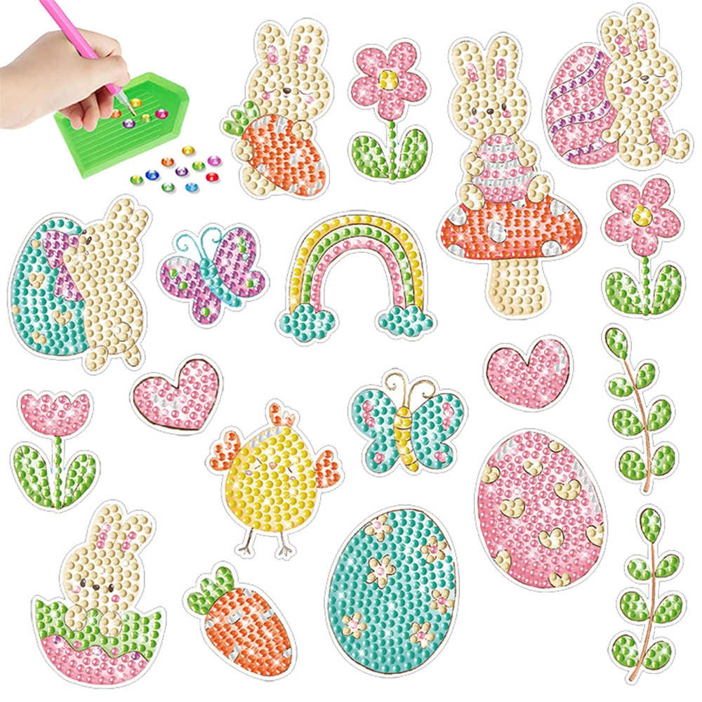 Rhinestone Painting Stickers Kit DIY Bunny Rhinestone Art Stickers 