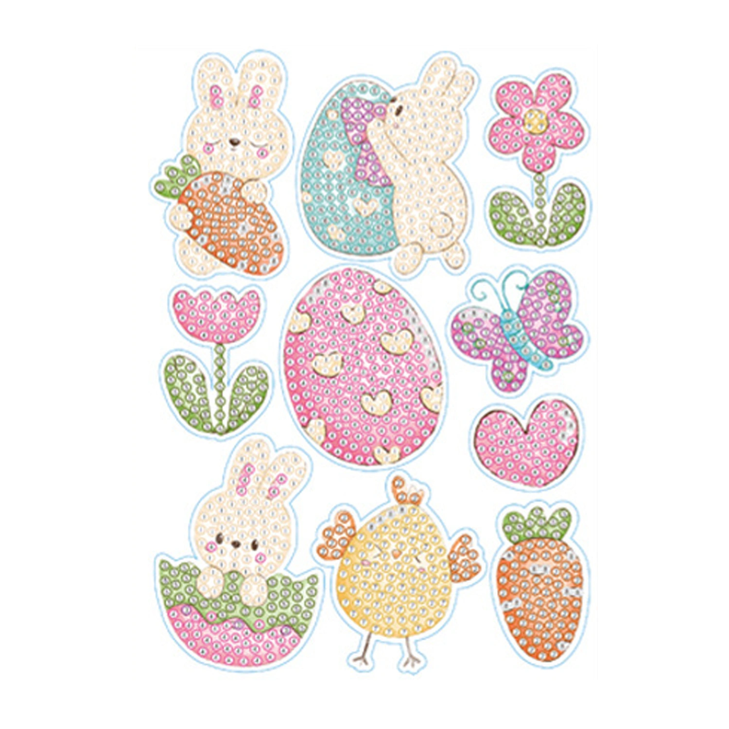 Rhinestone Painting Stickers Kit DIY Bunny Rhinestone Art Stickers 