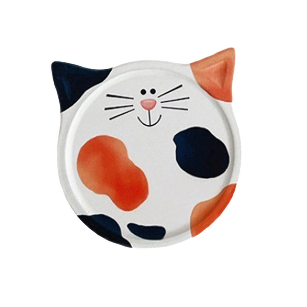 Cute Cat Coaster Anti-Slide Absorbing Ceramic Stone Coaster with Cork 