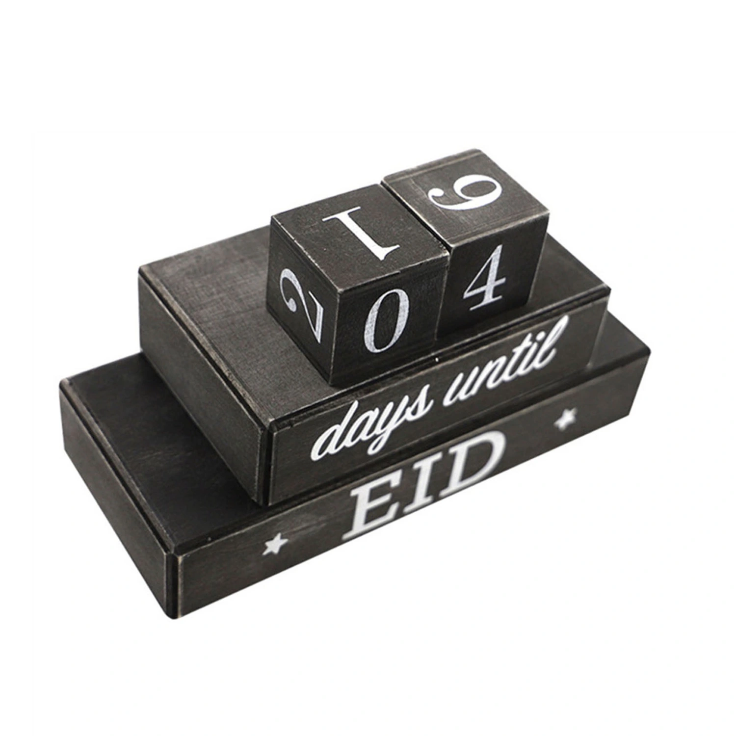 Wooden Block Calendars Countdown Date Desk Calendar Perpetual Calendar