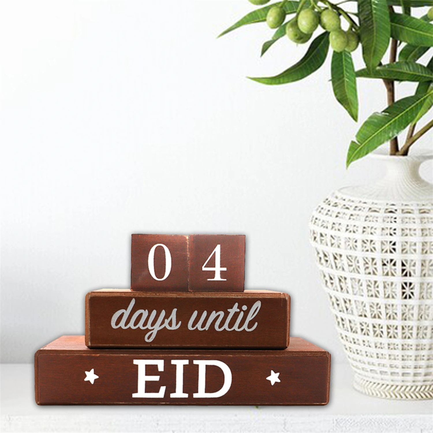 Wooden Block Calendars Countdown Date Desk Calendar Perpetual Calendar