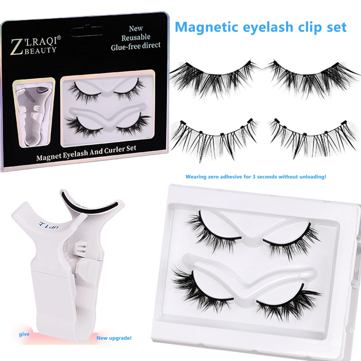 Magnetic Eyelashes, Natural Look Eyelashes Kit with Eyelash Curler