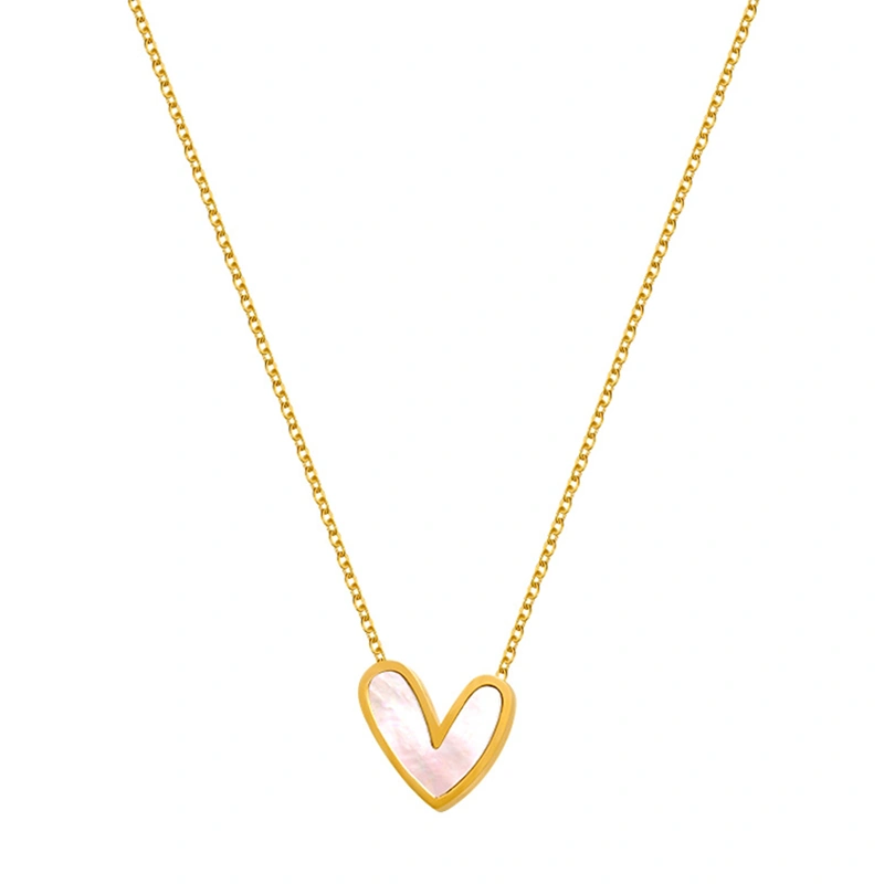 Dainty Heart Necklace Cute Heart Tag Pendant Necklace Jewelry