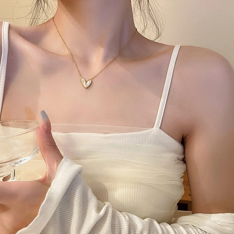 Dainty Heart Necklace Cute Heart Tag Pendant Necklace Jewelry