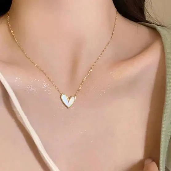 Dainty Heart Necklace Cute Heart Tag Pendant Necklace Jewelry