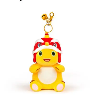 Cute Plush Keychain Mascot Dragon Key Ring Chinese New Year Decoration