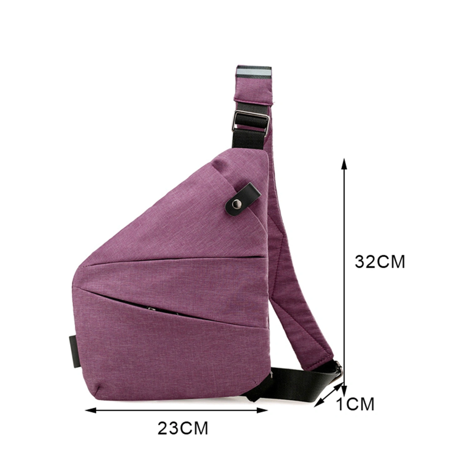 Men Sling Bag, Multi-pocket Large Capacity Crossbody Zipped Chest Bag
