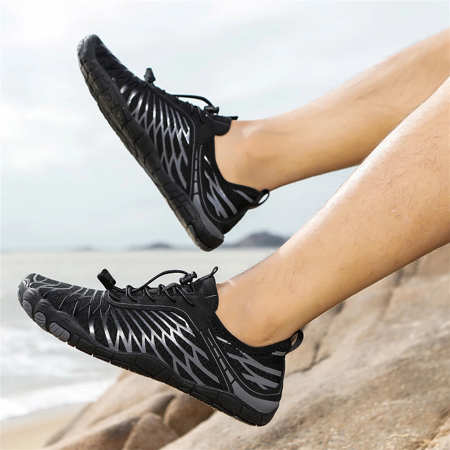 Men's Barefoot Shoes Black Minimalist Cross Training Shoes Sneakers